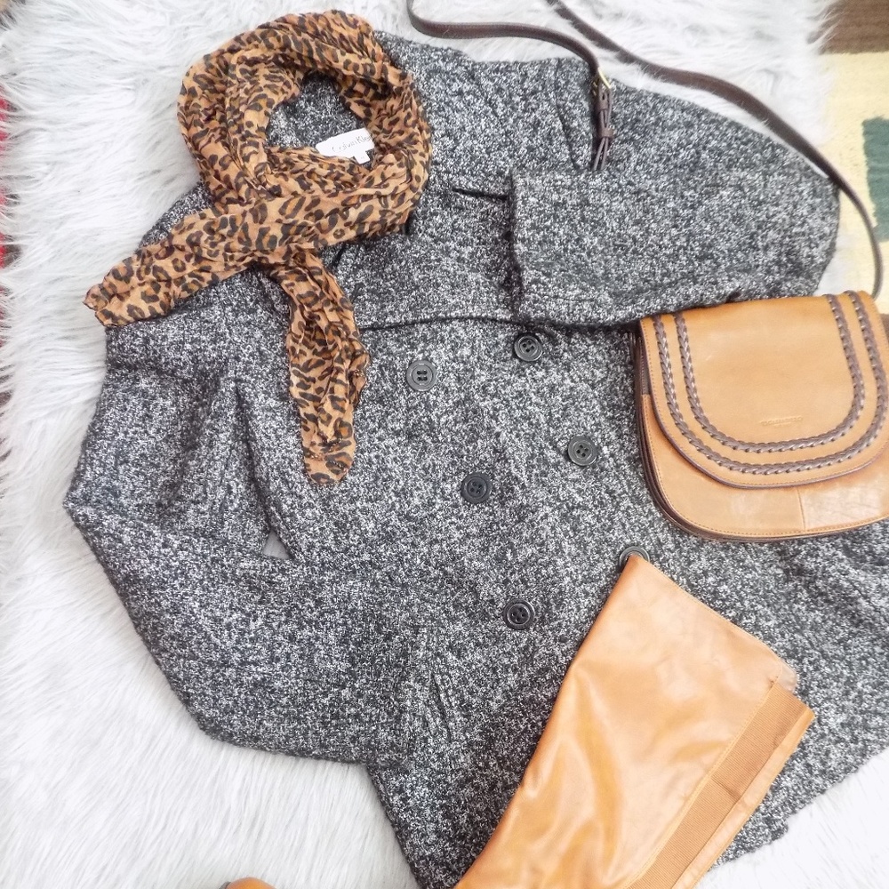 Plus Size Calvin Klein Wool Blend Pea Coat